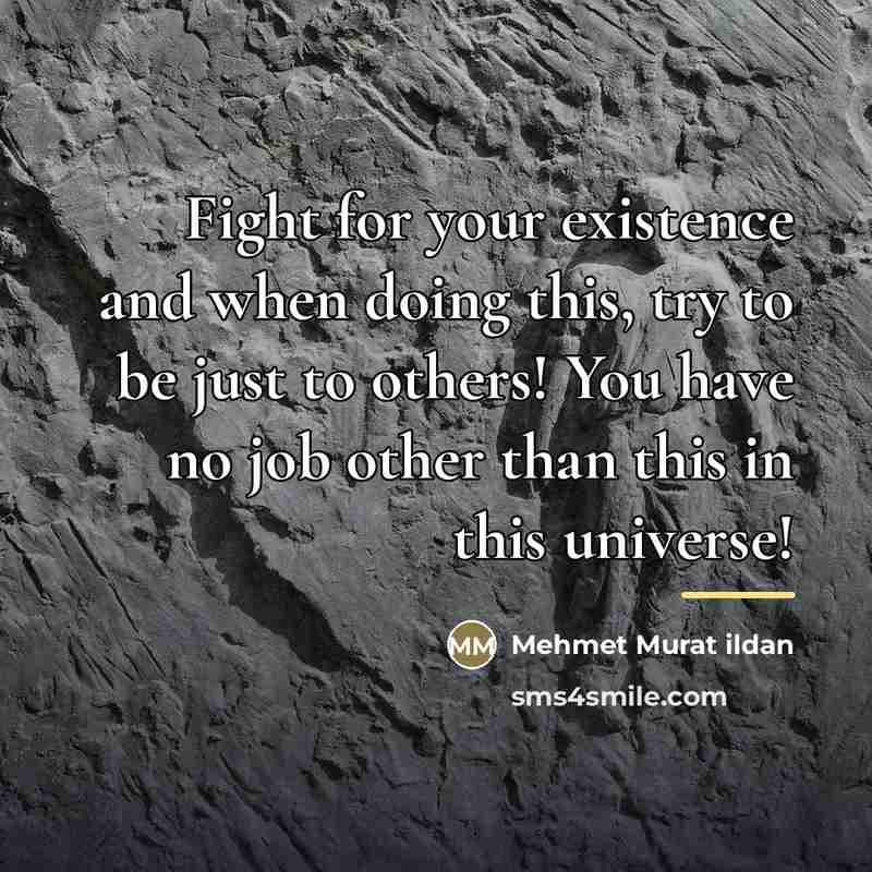 “Fight for your existence and when doing this, try to…” quote by Mehmet Murat Ildan