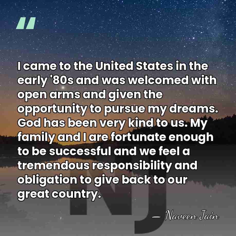 I came to the United States in the early '80s and was&hellip; - Naveen Jain