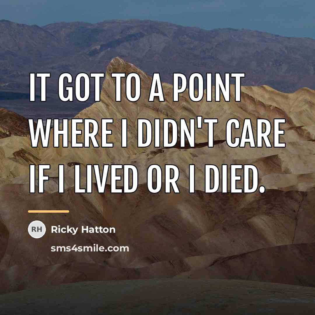 “It got to a point where I didn't care if…” quote by Ricky Hatton
