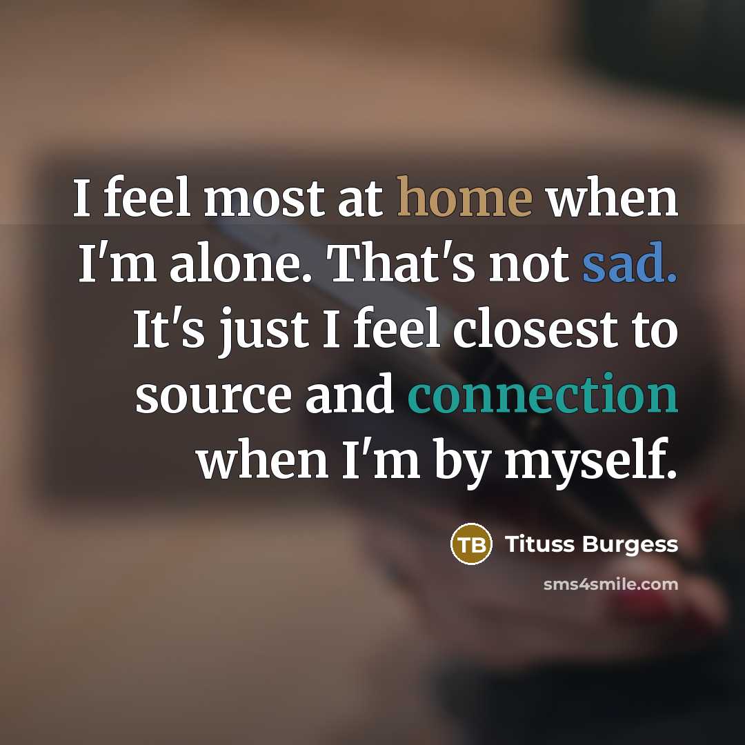 “I feel most at home when I'm alone. That's not…” quote by Tituss Burgess