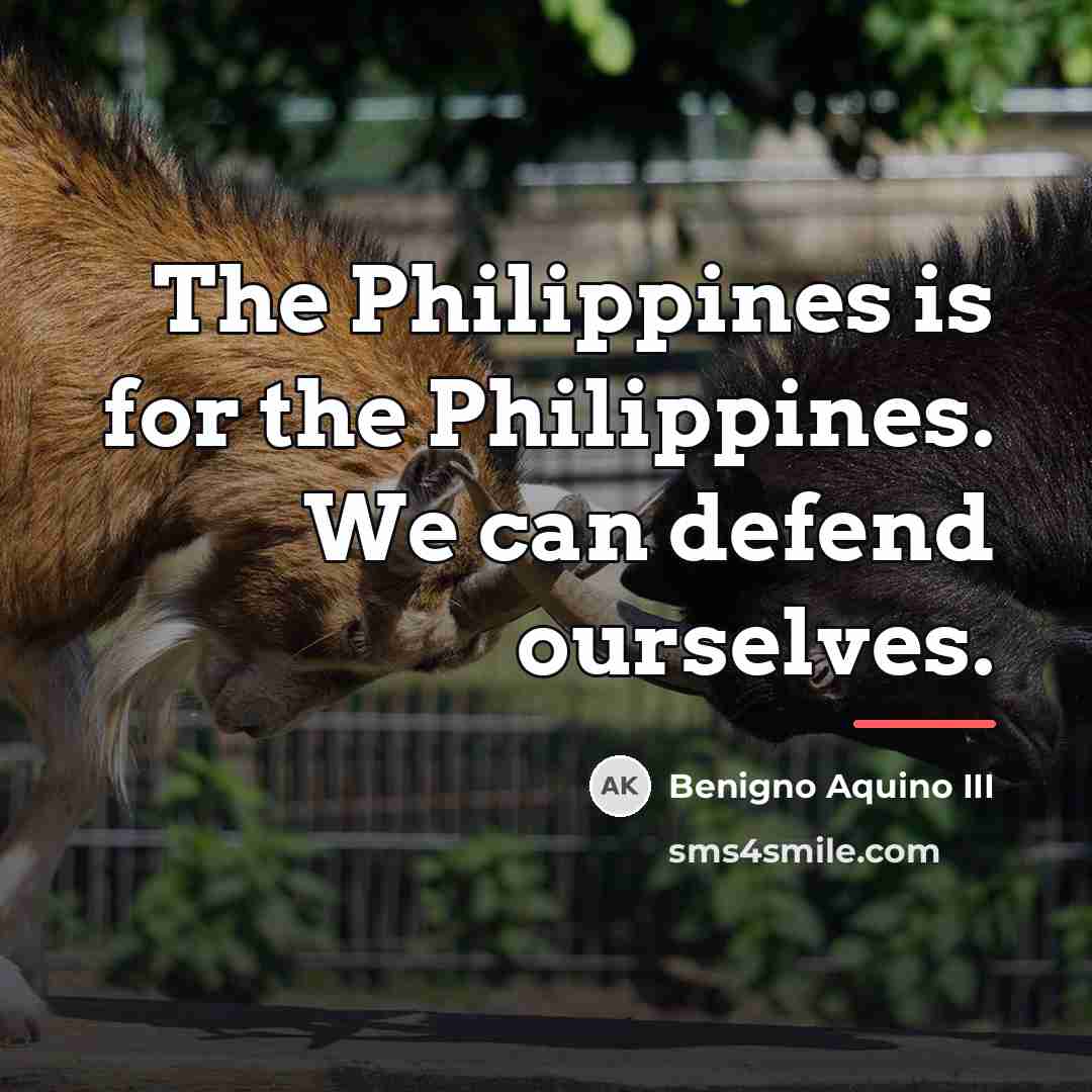 “The Philippines is for the Philippines. We can defend ourselves.…” quote by Benigno Aquino III