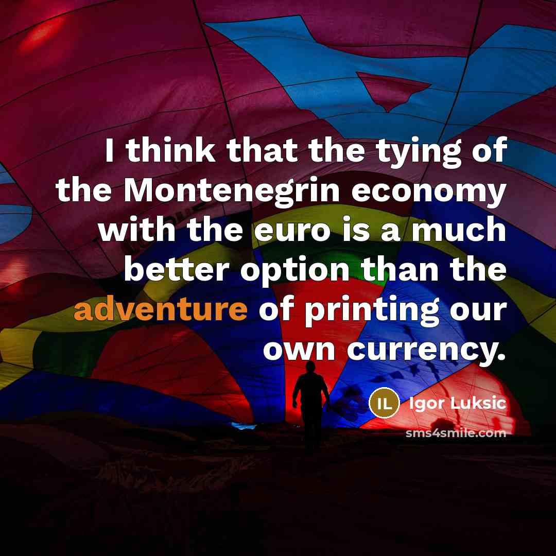 “I think that the tying of the Montenegrin economy with…” quote by Igor Luksic