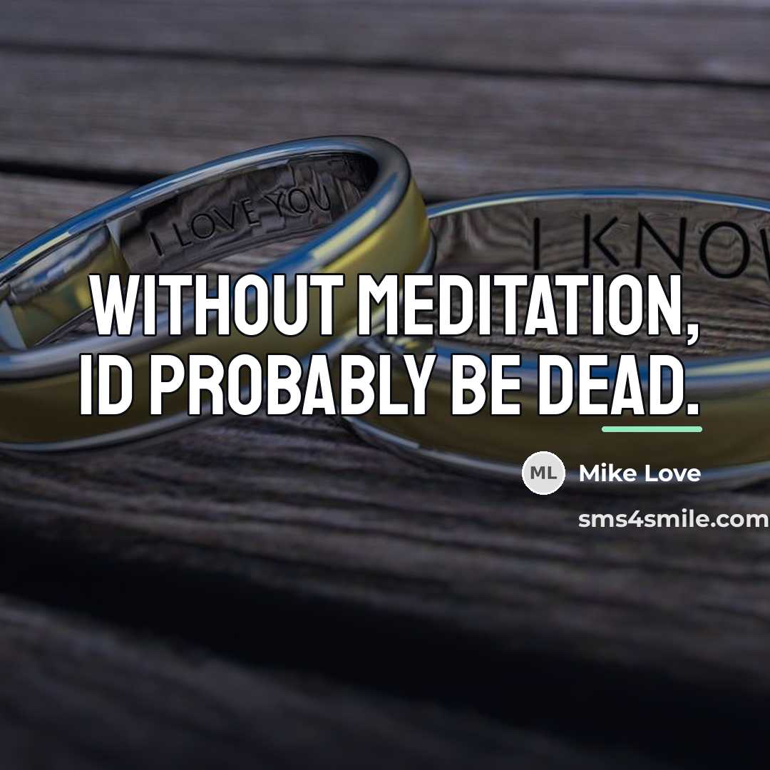 “Without meditation, Id probably be dead.…” quote by Mike Love