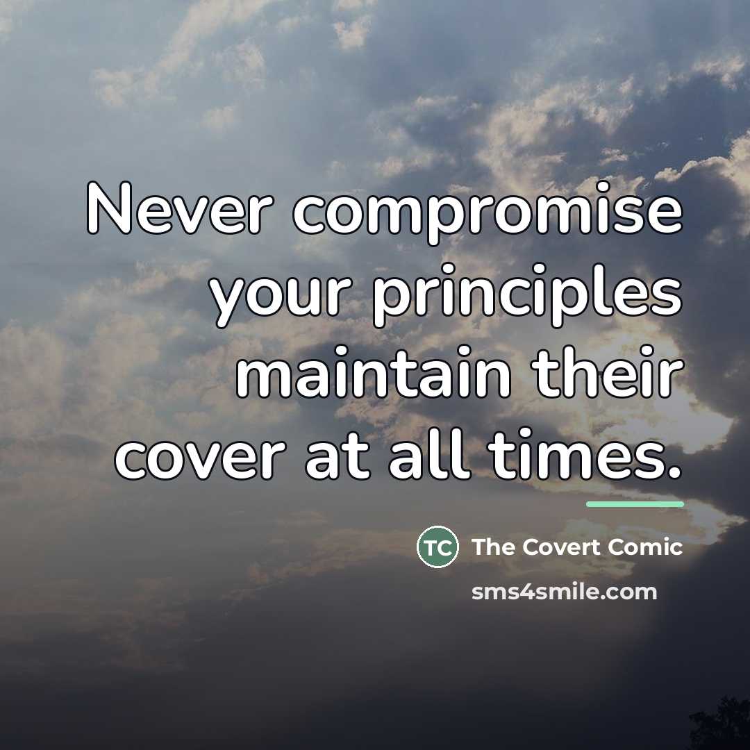 “Never compromise your principles maintain their cover at all times.…” quote by The Covert Comic
