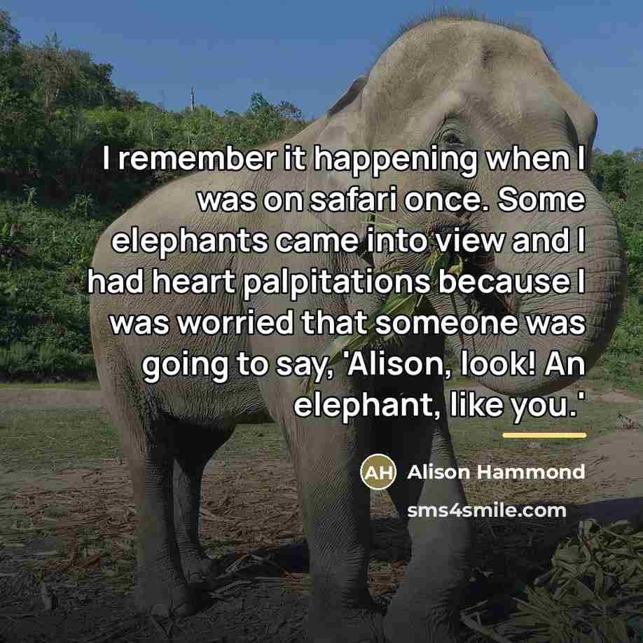 “I remember it happening when I was on safari once.…” quote by Alison Hammond