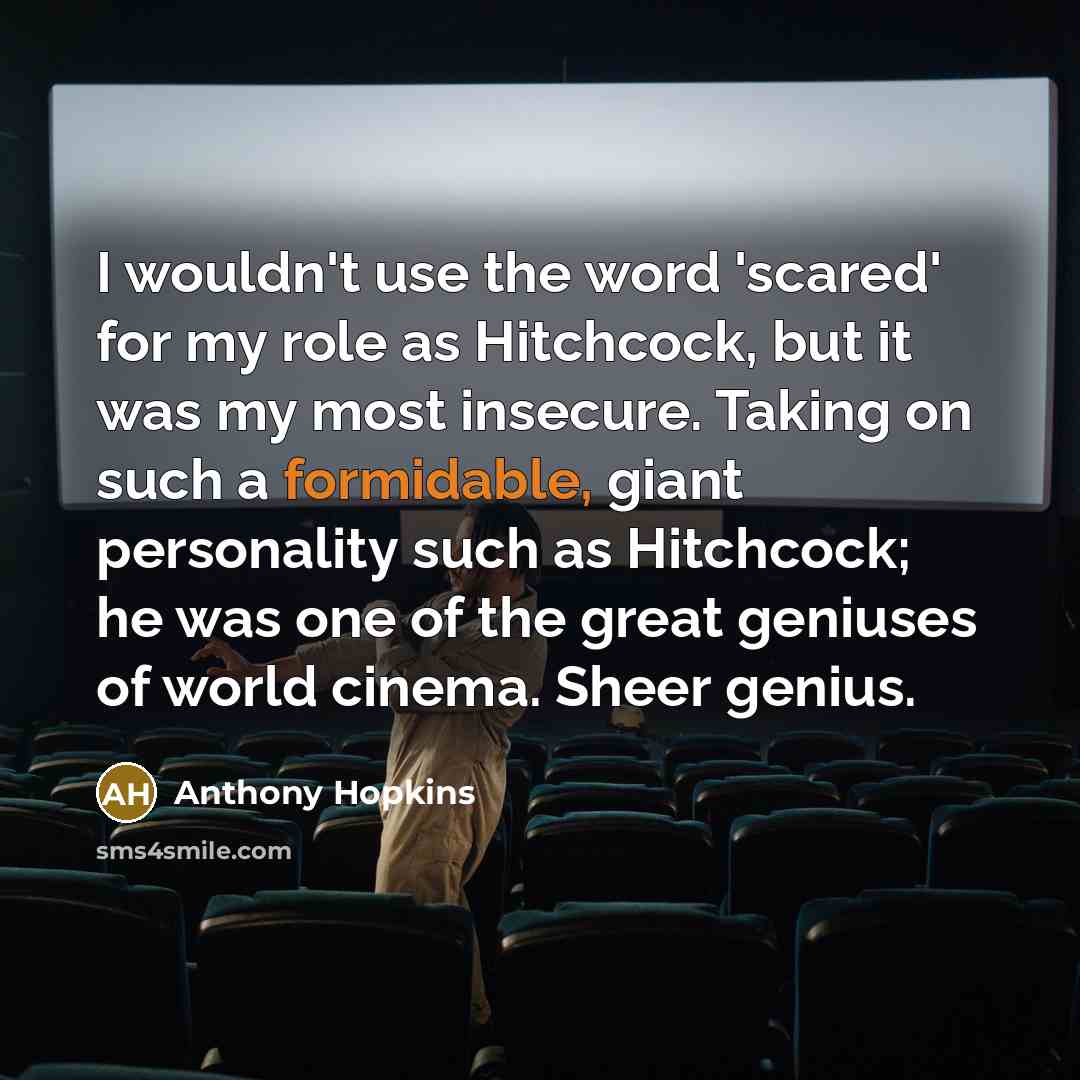 “I wouldn't use the word 'scared' for my role as…” quote by Anthony Hopkins