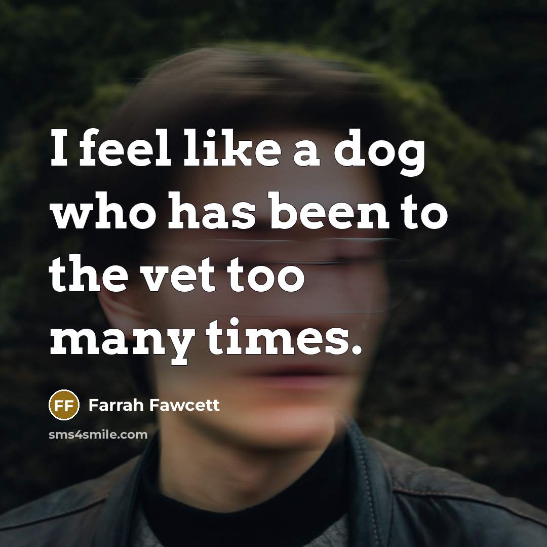 “I feel like a dog who has been to the…” quote by Farrah Fawcett