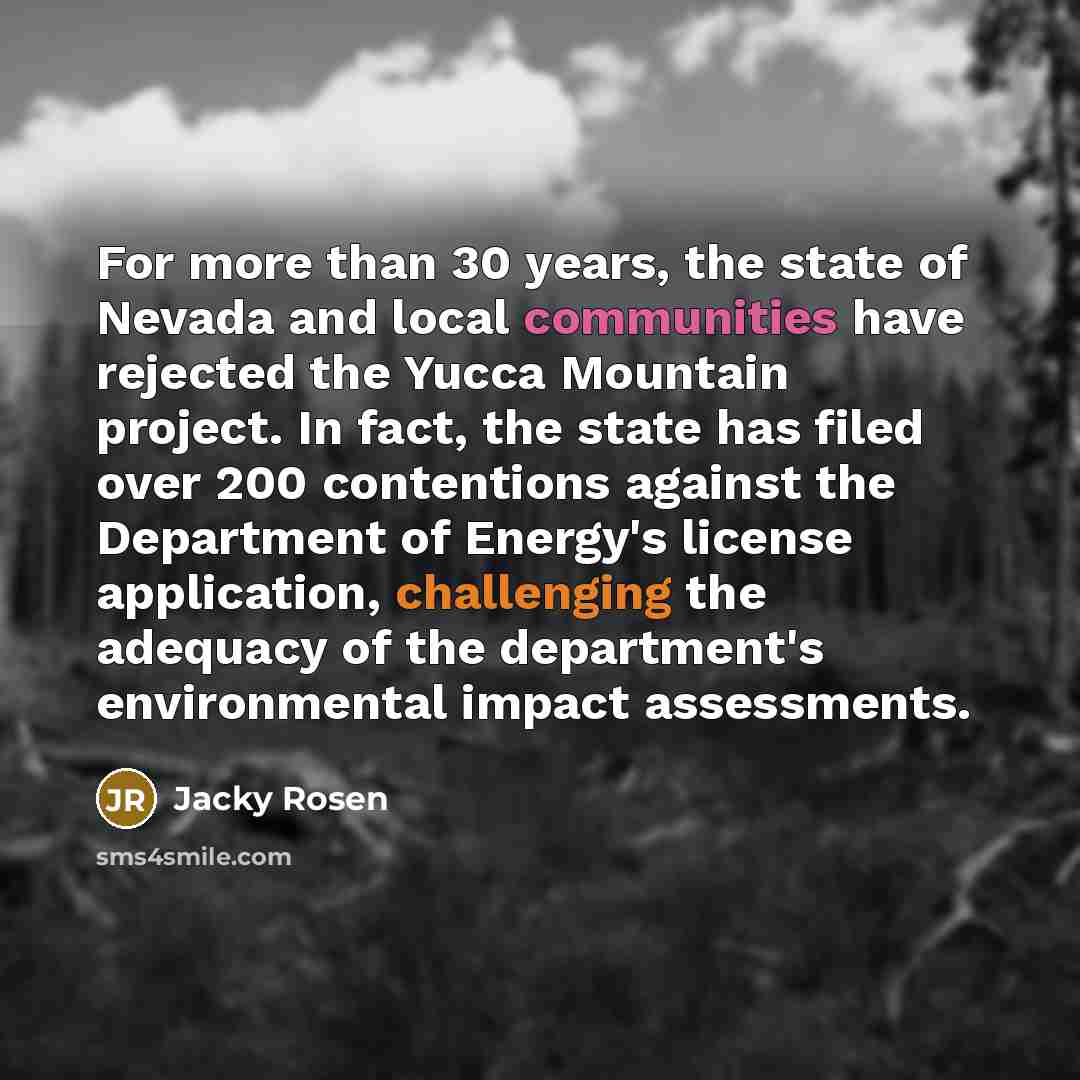 “For more than 30 years, the state of Nevada and…” quote by Jacky Rosen