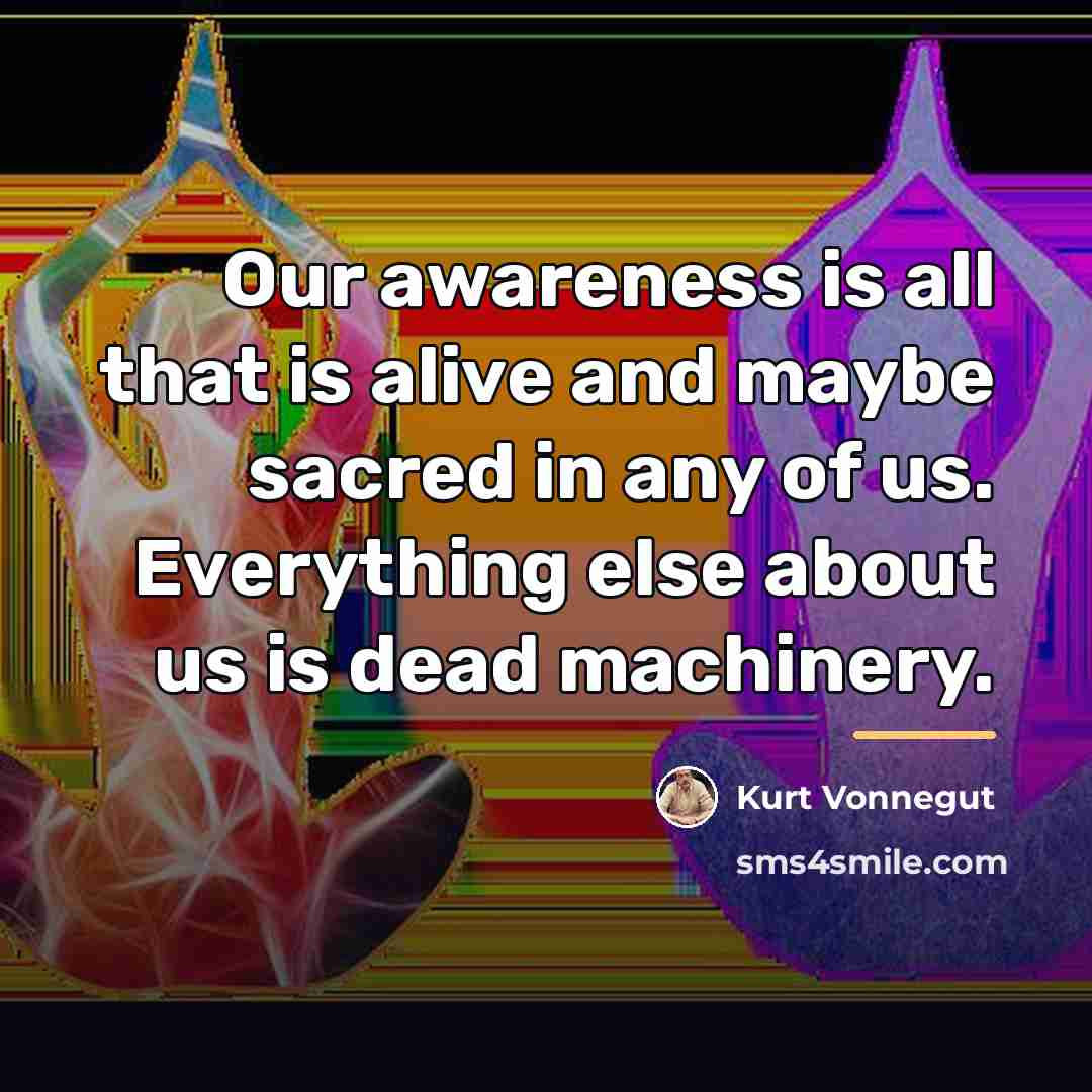 “Our awareness is all that is alive and maybe sacred…” quote by Kurt Vonnegut