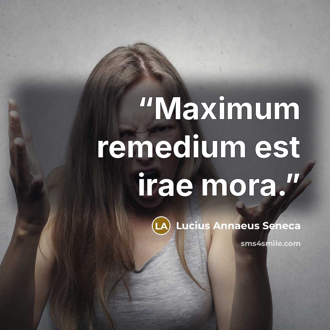 “Maximum remedium est irae mora.” quote by Lucius Annaeus Seneca