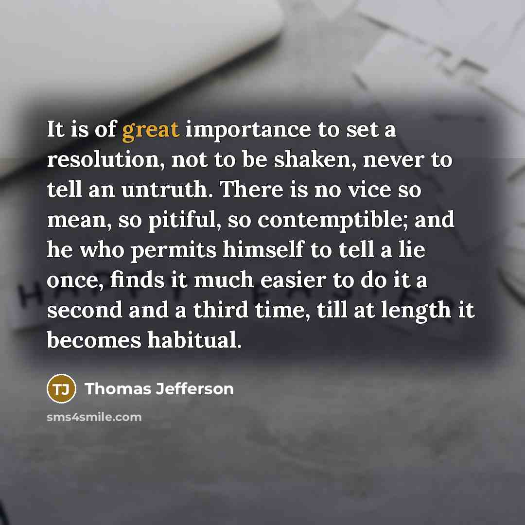 “It is of great importance to set a resolution, not…” quote by Thomas Jefferson