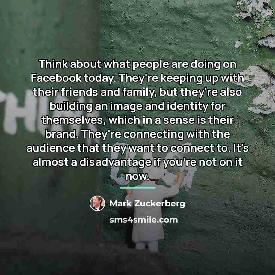“Think about what people are doing on Facebook today. They're…” quote by Mark Zuckerberg
