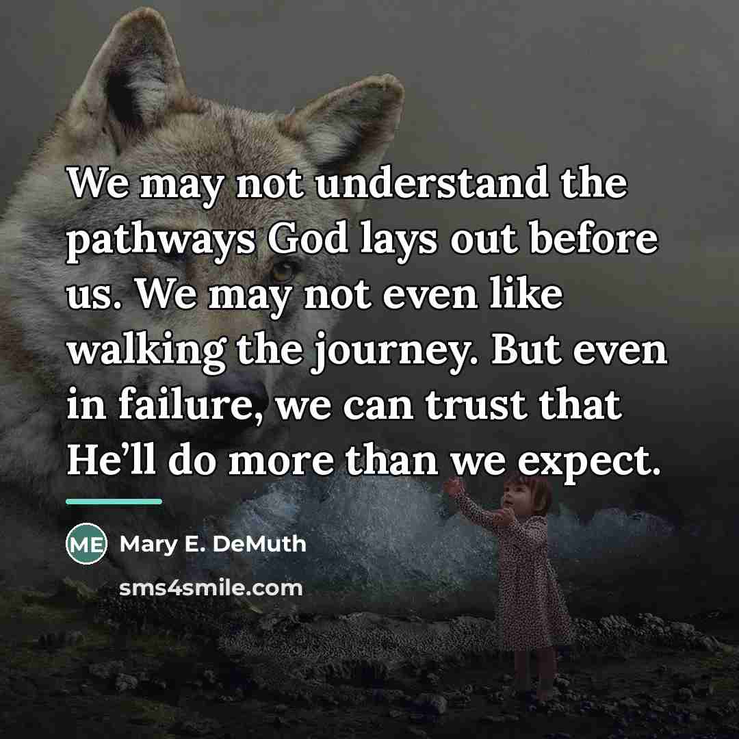 “We may not understand the pathways God lays out before…” quote by Mary E. DeMuth