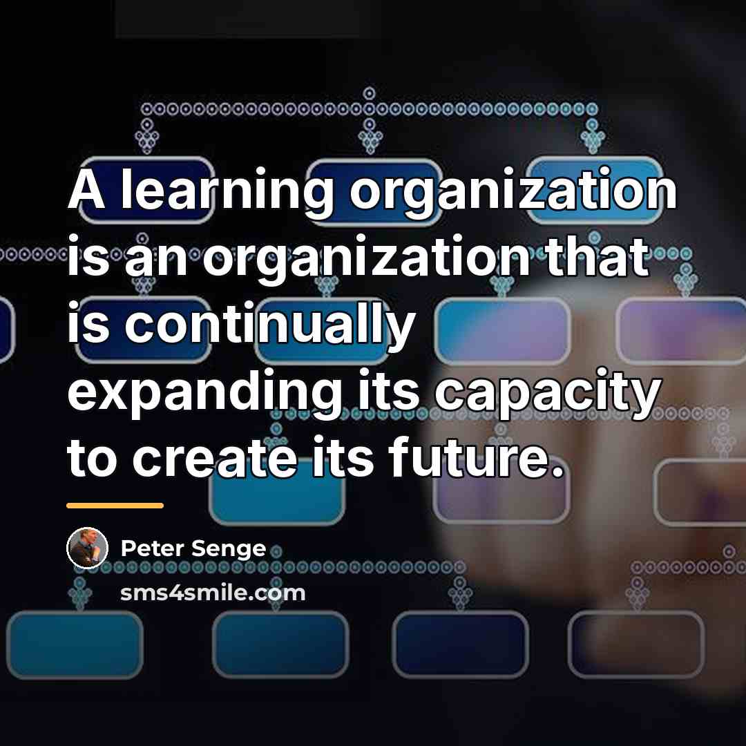 “A learning organization is an organization that is continually expanding…” quote by Peter Senge