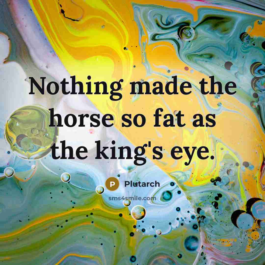 “Nothing made the horse so fat as the king's eye.…” quote by Plutarch