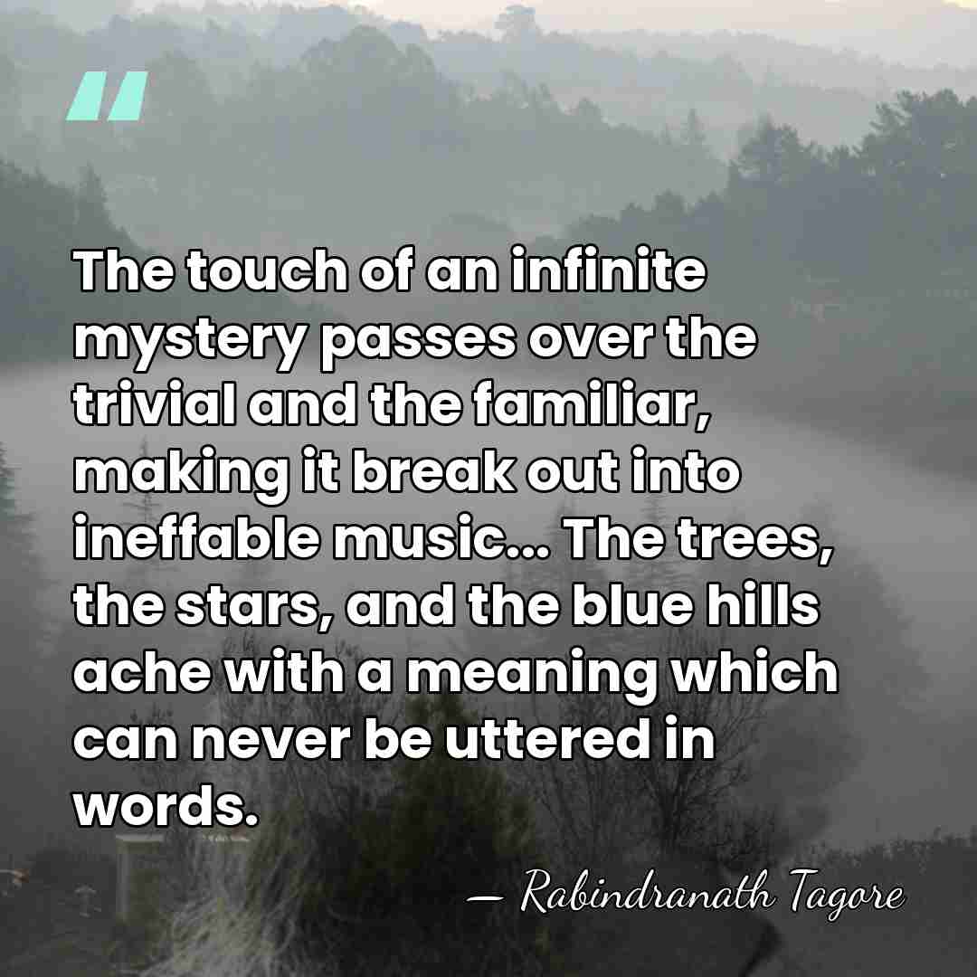 The touch of an infinite mystery passes over the trivial and the&hellip; - Rabindranath Tagore