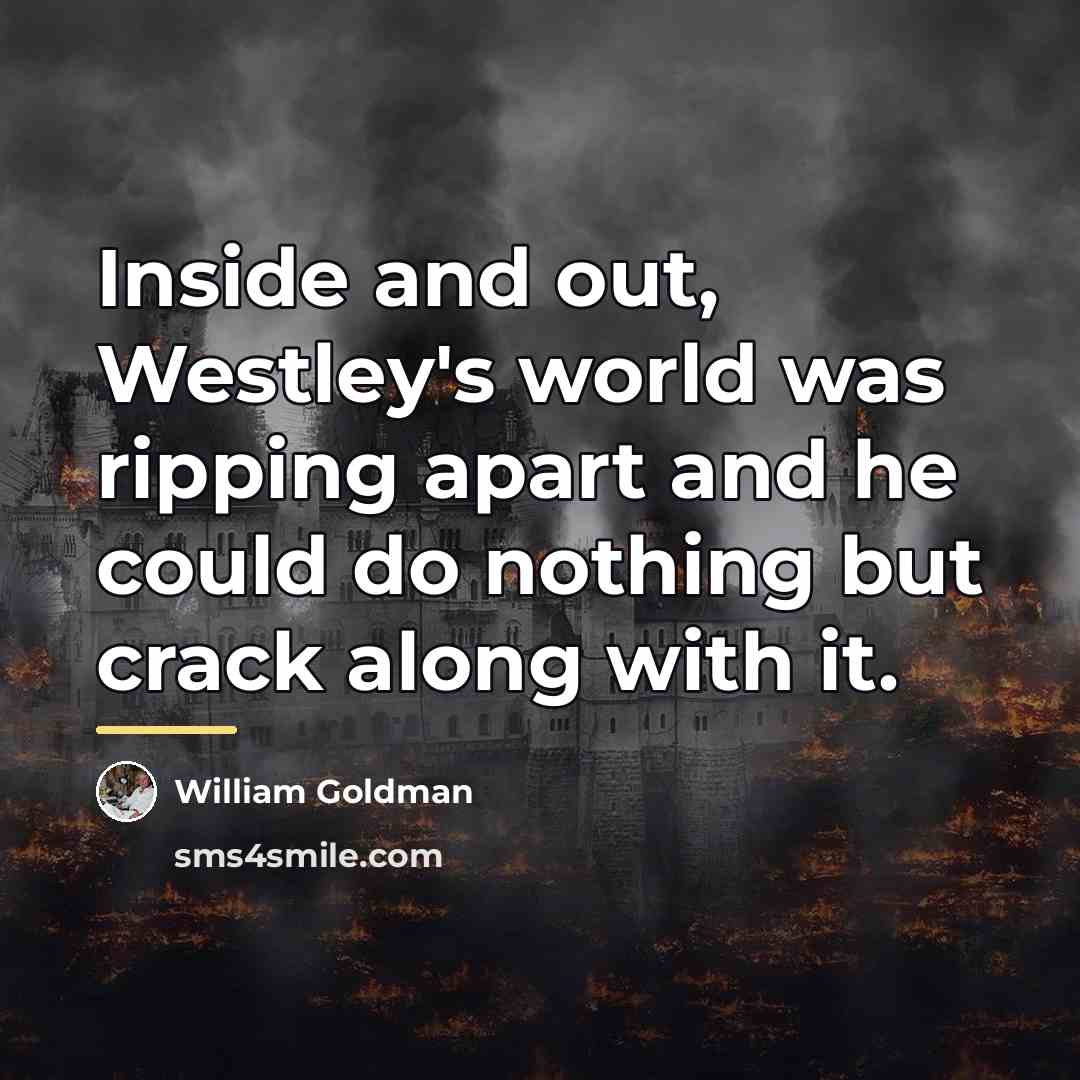 “Inside and out, Westley's world was ripping apart and he…” quote by William Goldman