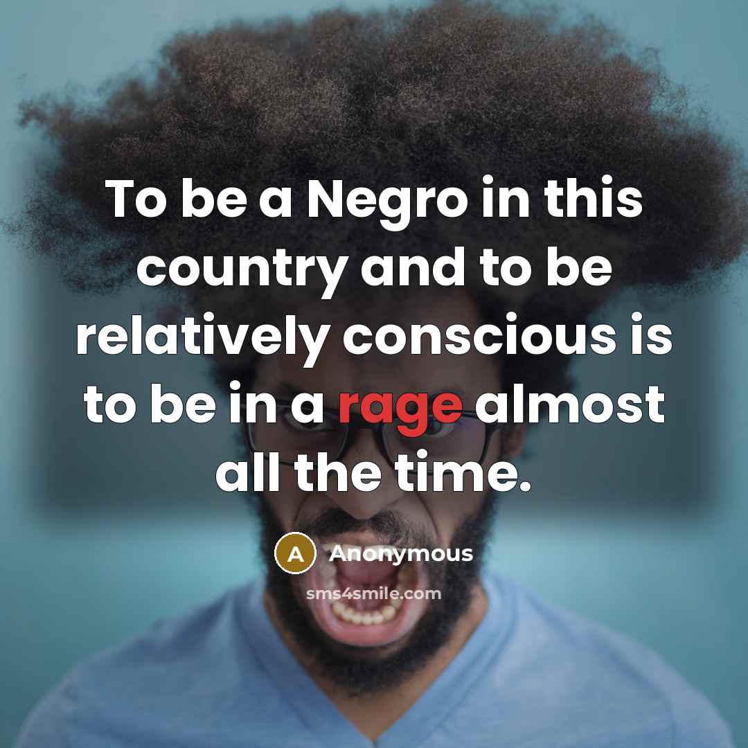“To be a Negro in this country and to be…” quote by Anonymous