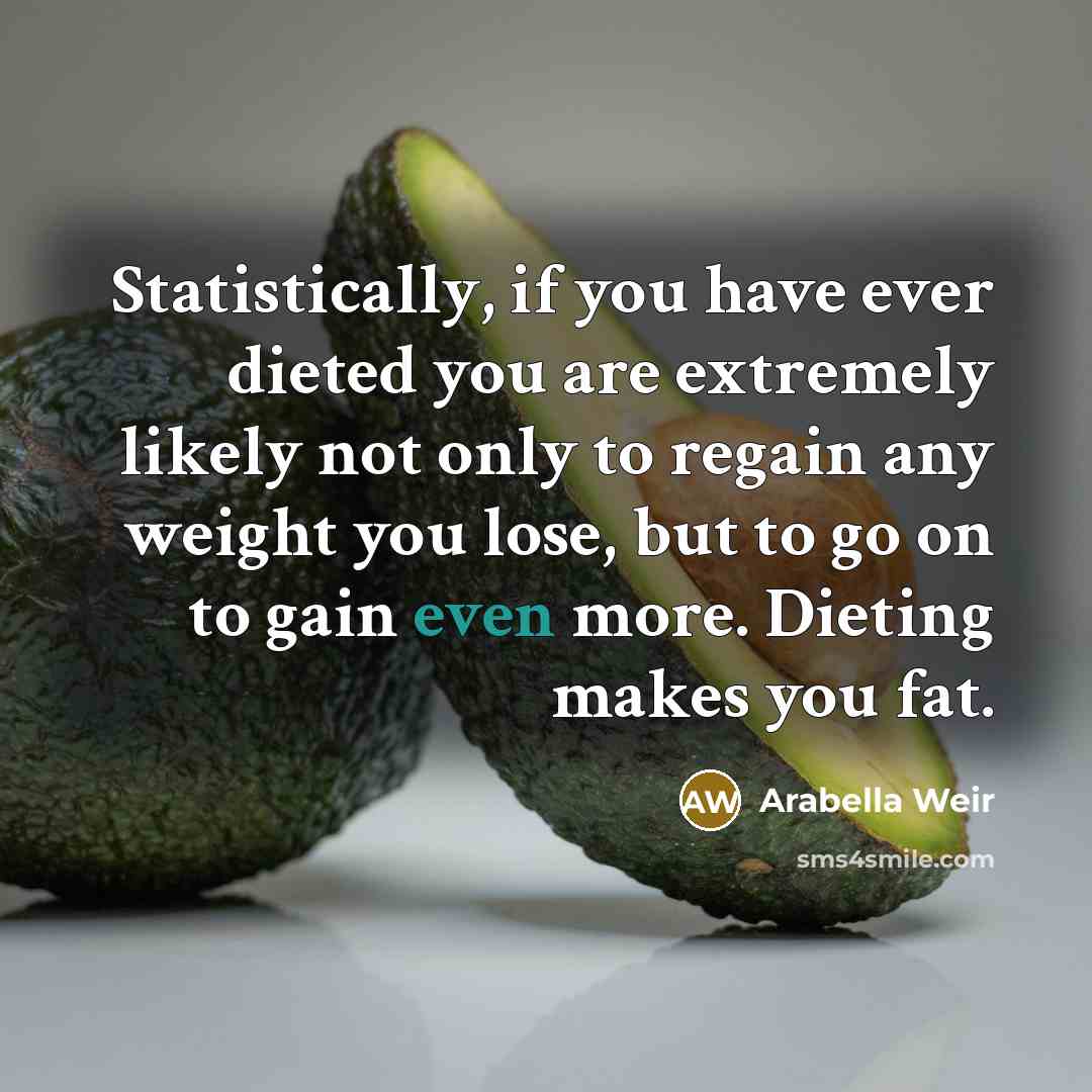 “Statistically, if you have ever dieted you are extremely likely…” quote by Arabella Weir