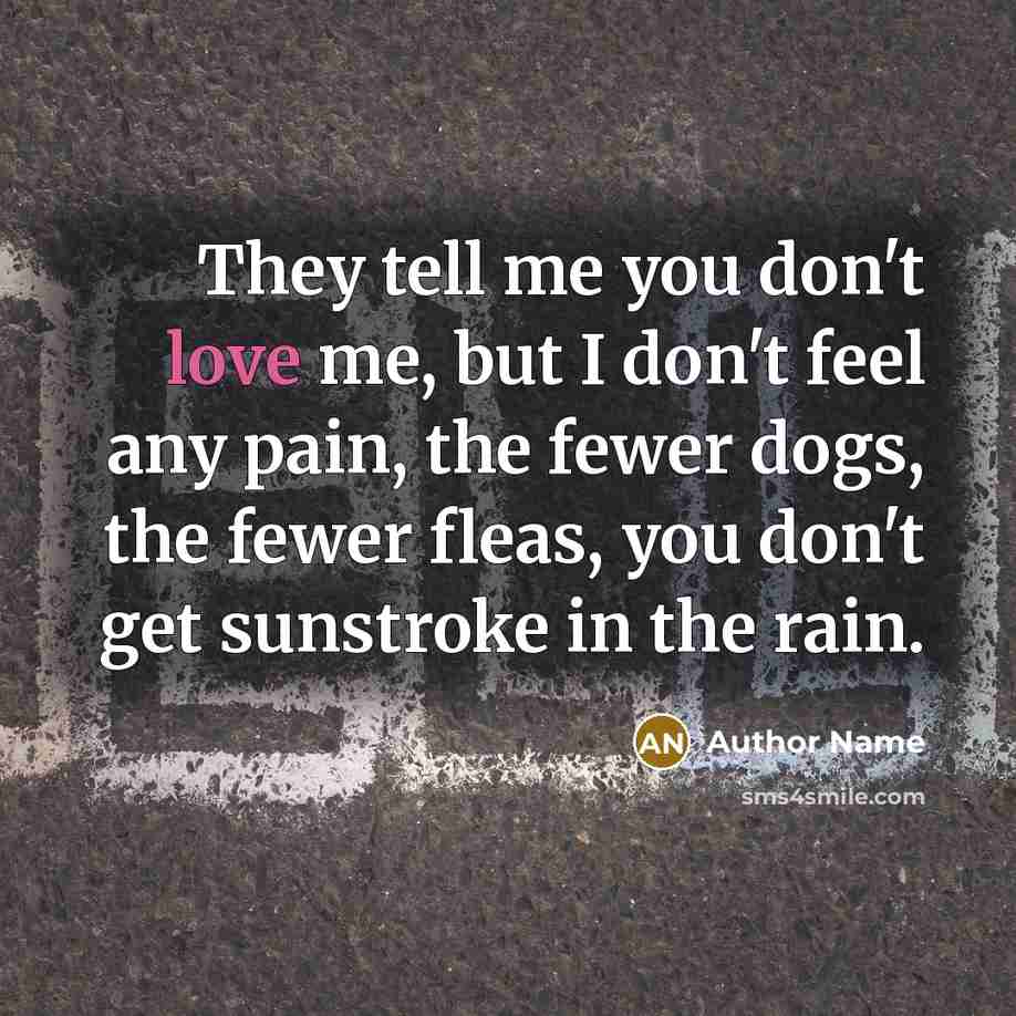 “They tell me you don't love me, but I don't…” quote by Author Name