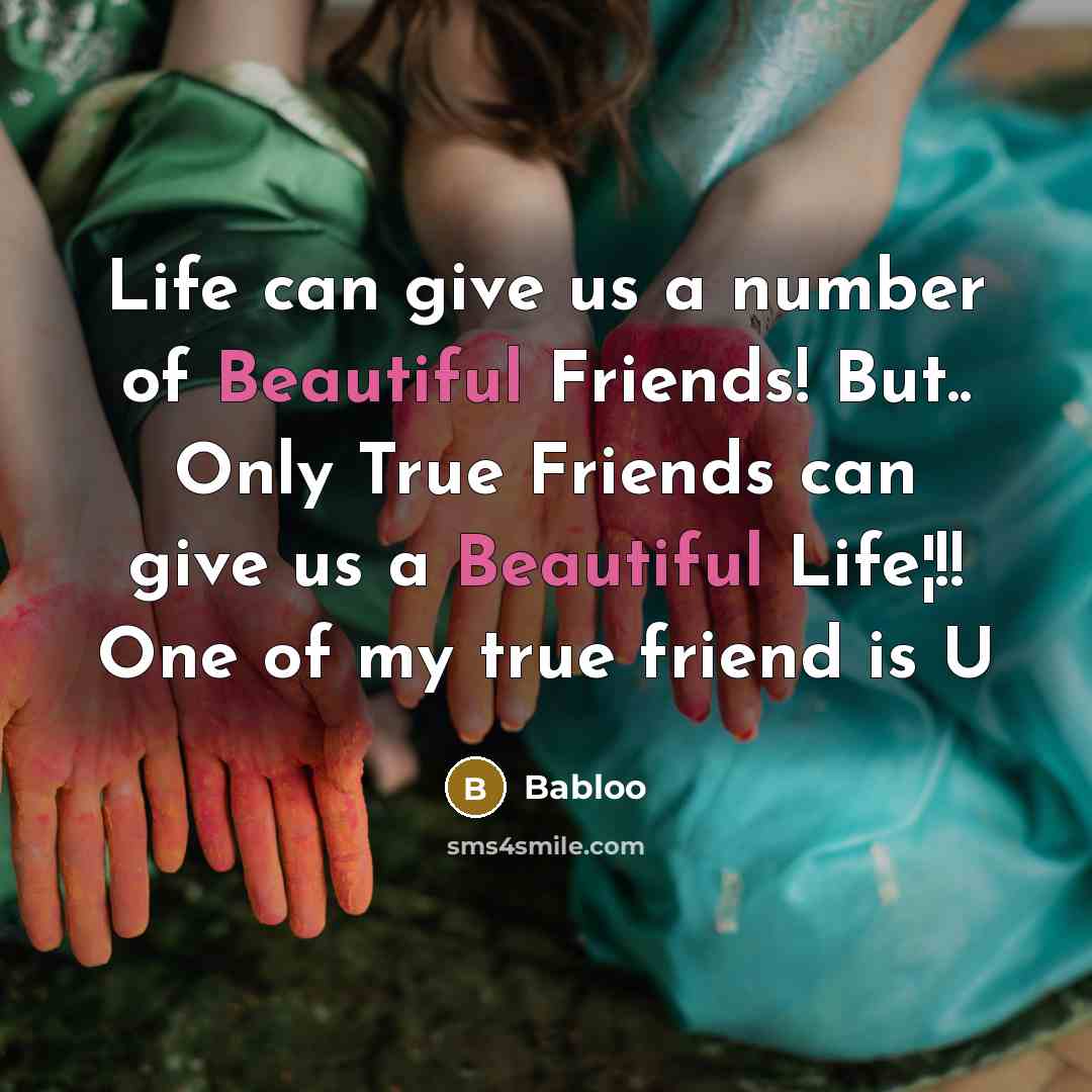 “Life can give us a number of Beautiful Friends! But..…” quote by Babloo