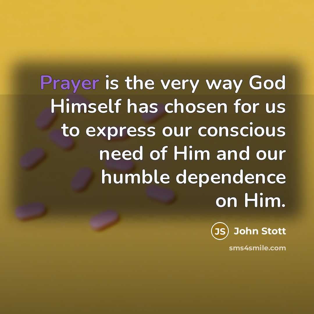 “Prayer is the very way God Himself has chosen for…” quote by John Stott