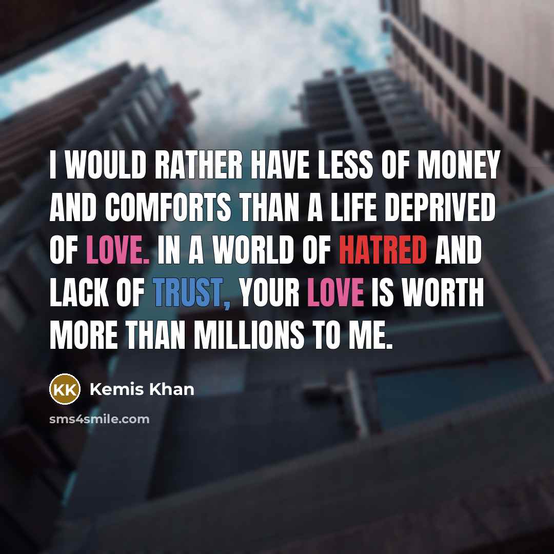 “I would rather have less of money and comforts than…” quote by Kemis Khan