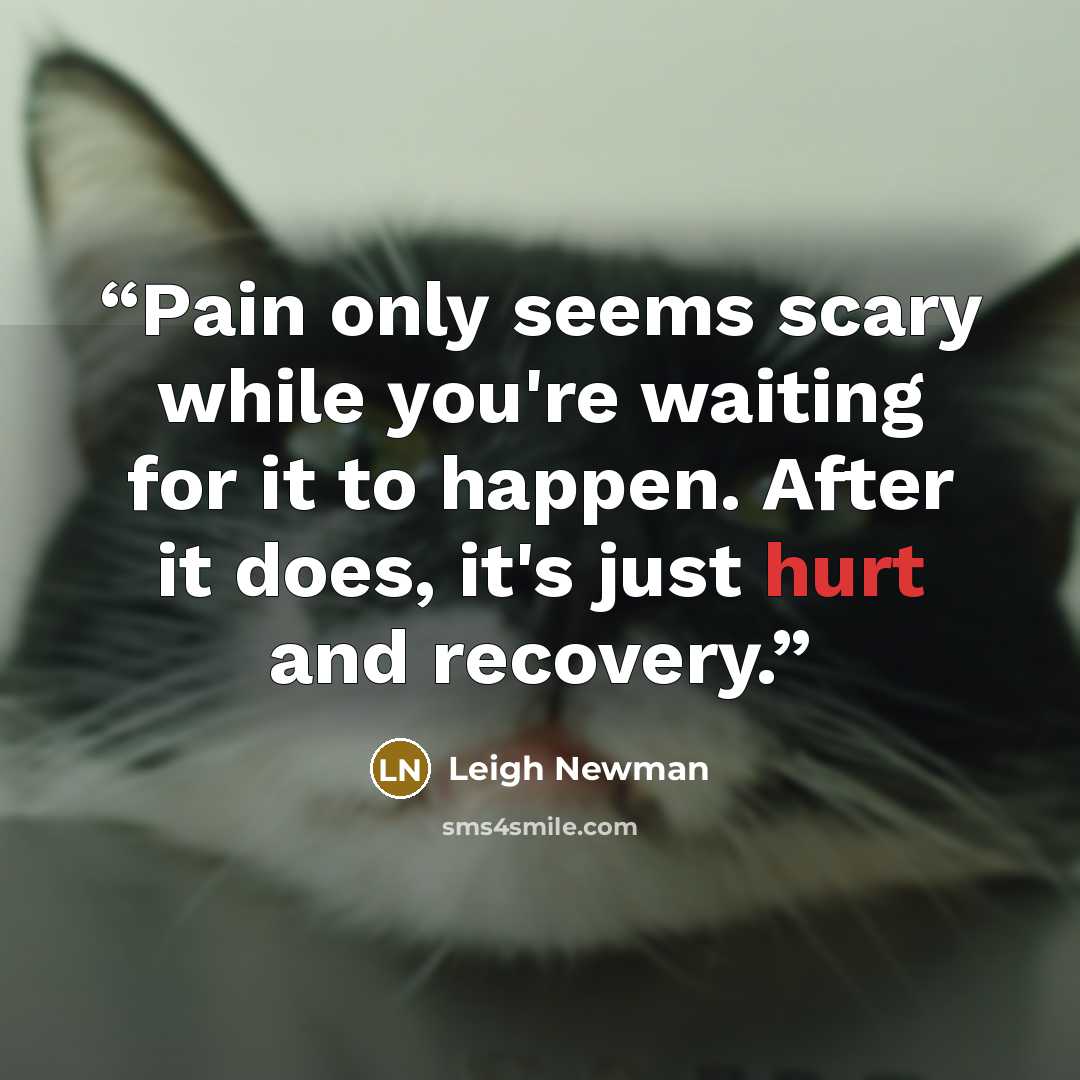 “Pain only seems scary while you're waiting for it to happen. After it does, it's just hurt and recovery.” quote by Leigh Newman