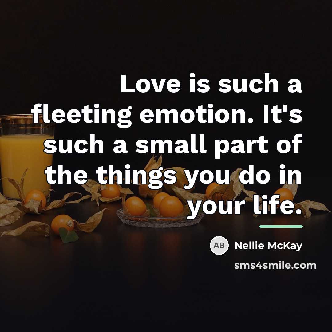 “Love is such a fleeting emotion. It's such a small…” quote by Nellie McKay