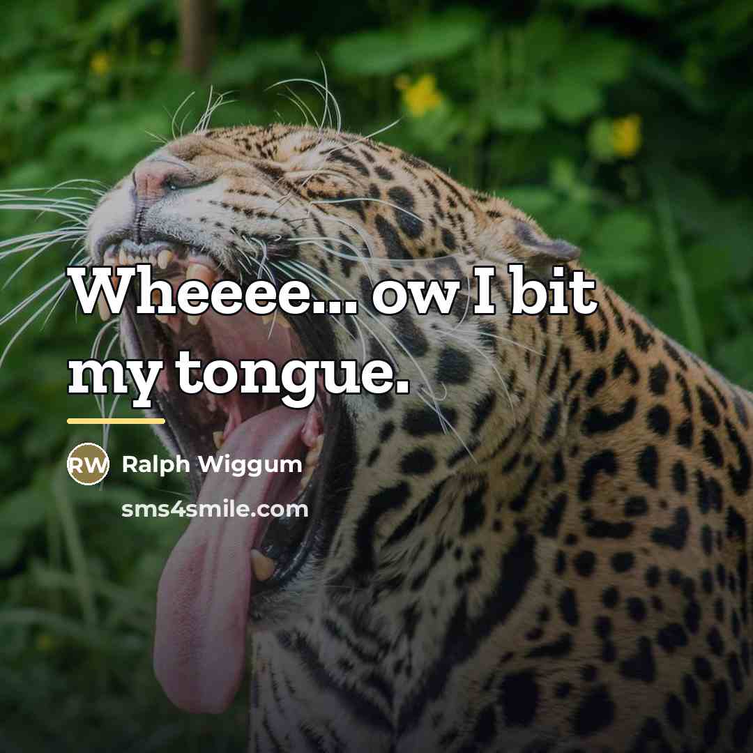 “Wheeee... ow I bit my tongue.…” quote by Ralph Wiggum