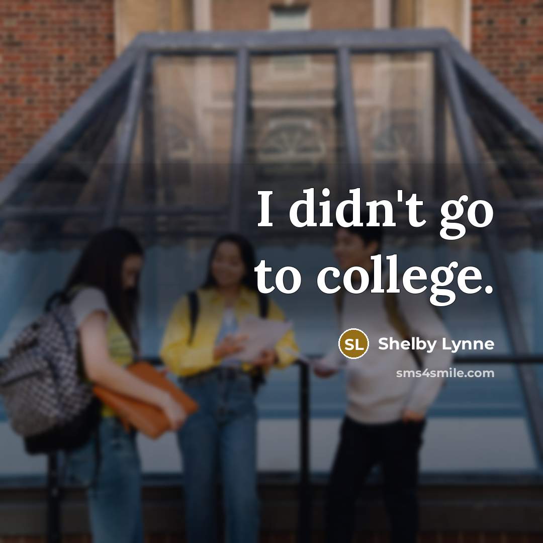 “I didn't go to college.…” quote by Shelby Lynne
