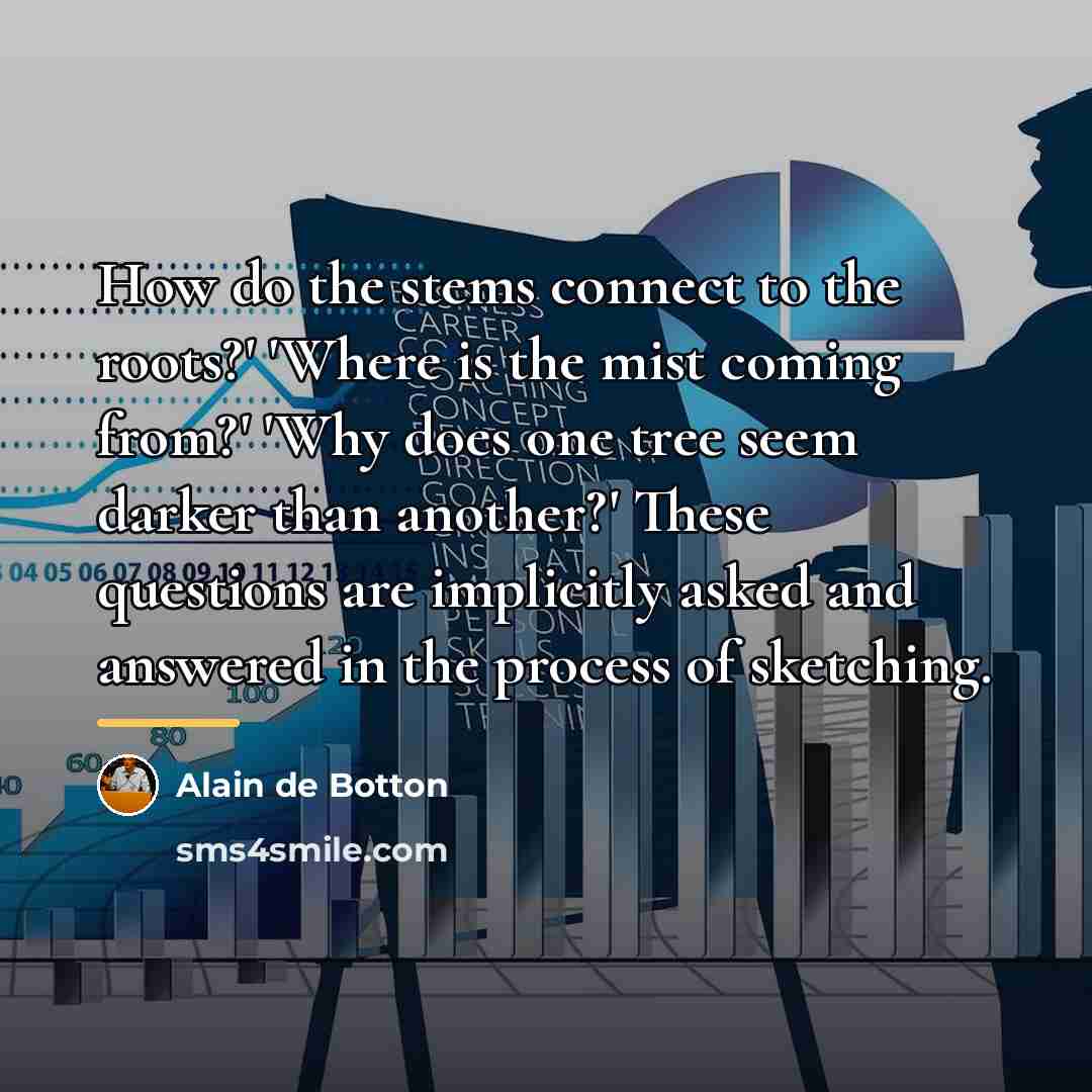 “How do the stems connect to the roots?' 'Where is…” quote by Alain de Botton