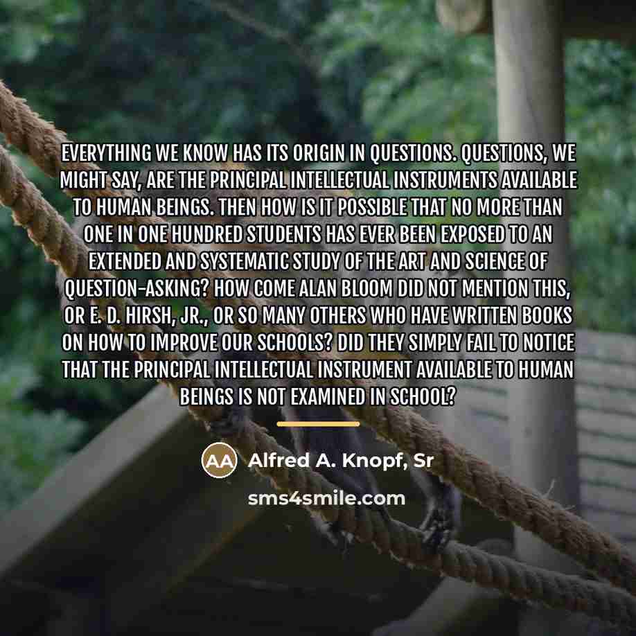 “Everything we know has its origin in questions. Questions, we…” quote by Anonymous