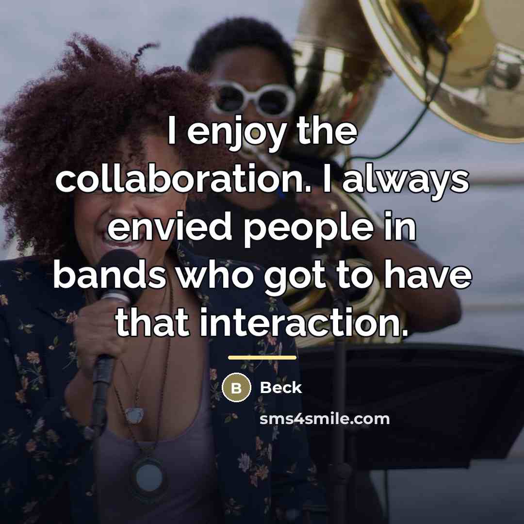 “I enjoy the collaboration. I always envied people in bands…” quote by Beck
