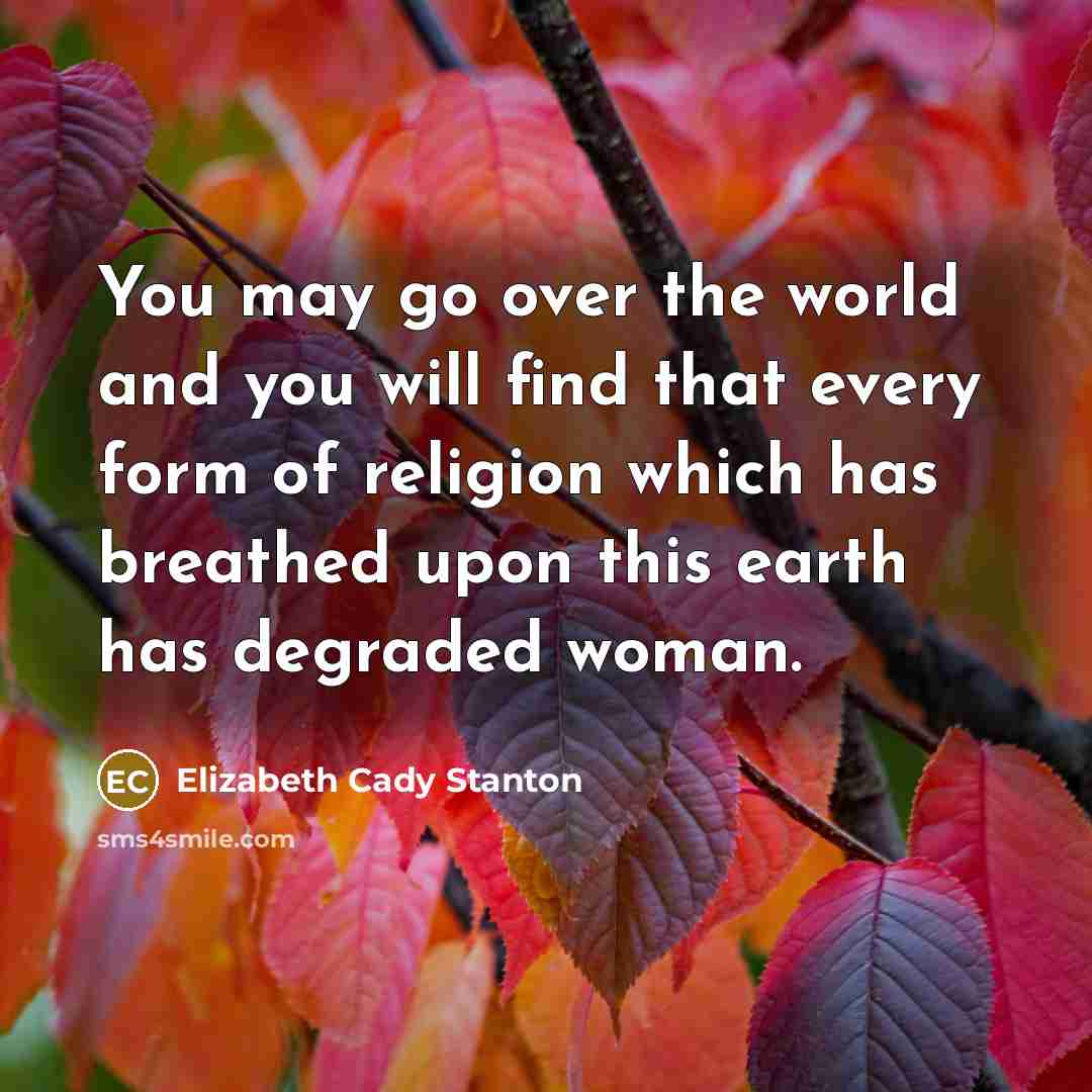 “You may go over the world and you will find…” quote by Elizabeth Cady Stanton