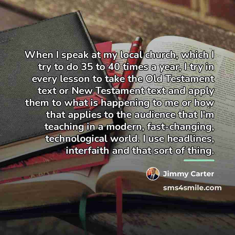 “When I speak at my local church, which I try…” quote by Jimmy Carter