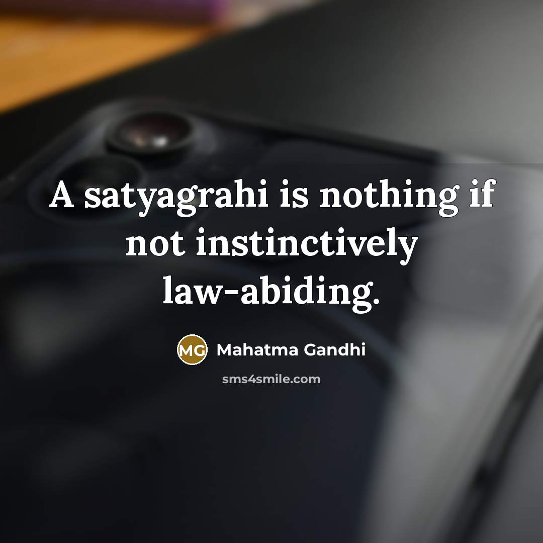 “A satyagrahi is nothing if not instinctively law-abiding.…” quote by Mahatma Gandhi