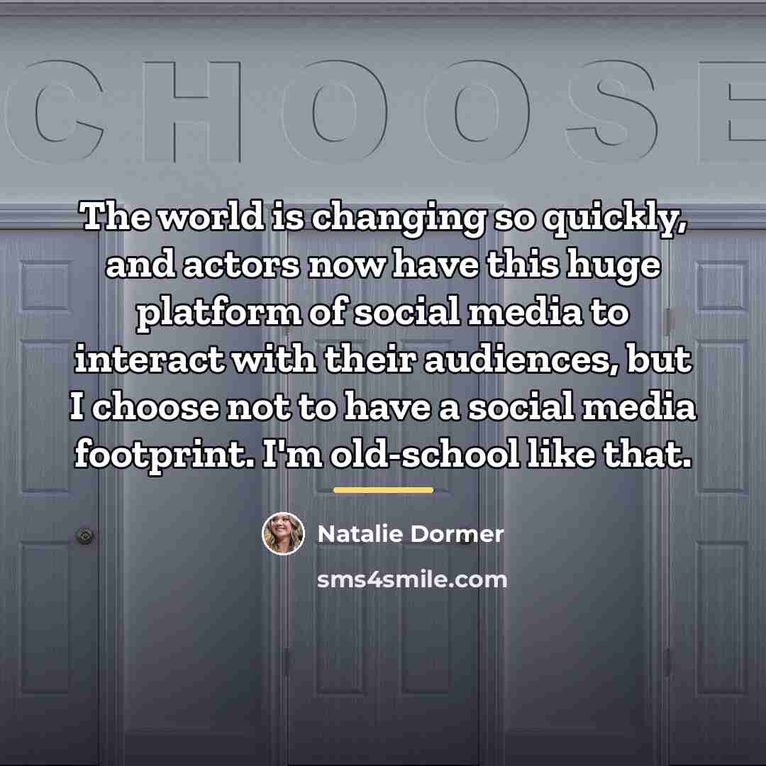 “The world is changing so quickly, and actors now have…” quote by Natalie Dormer