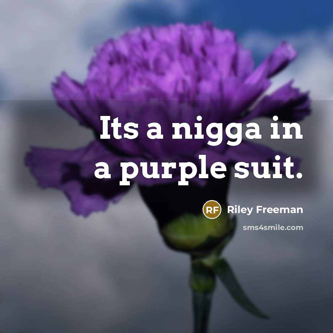 “Its a nigga in a purple suit.…” quote by Riley Freeman