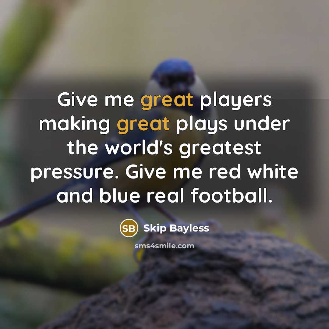 “Give me great players making great plays under the world's…” quote by Skip Bayless