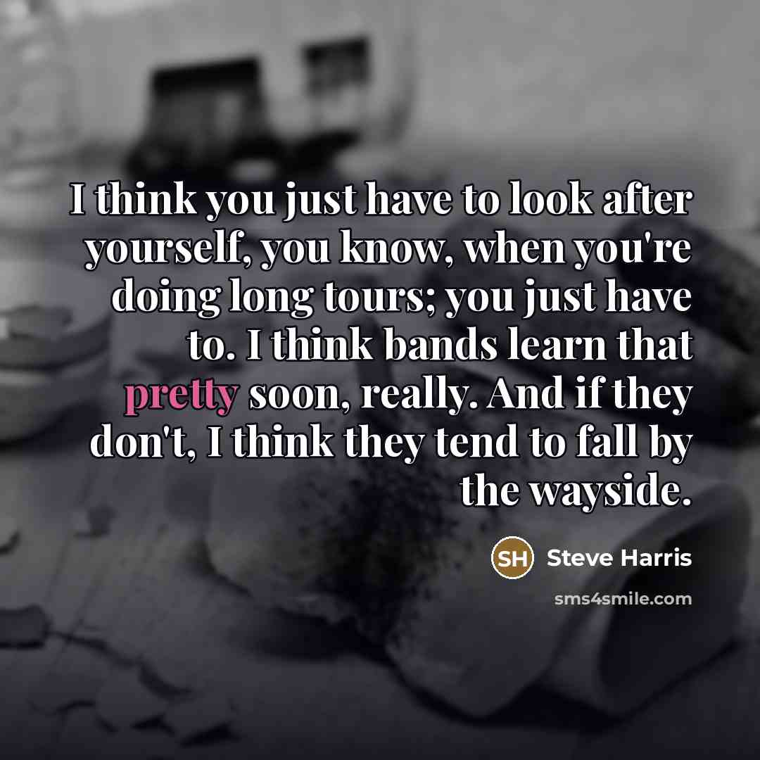“I think you just have to look after yourself, you…” quote by Steve Harris