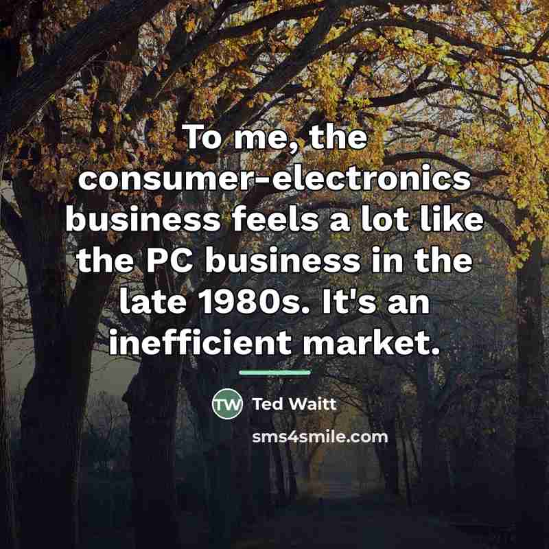 “To me, the consumer-electronics business feels a lot like the…” quote by Ted Waitt