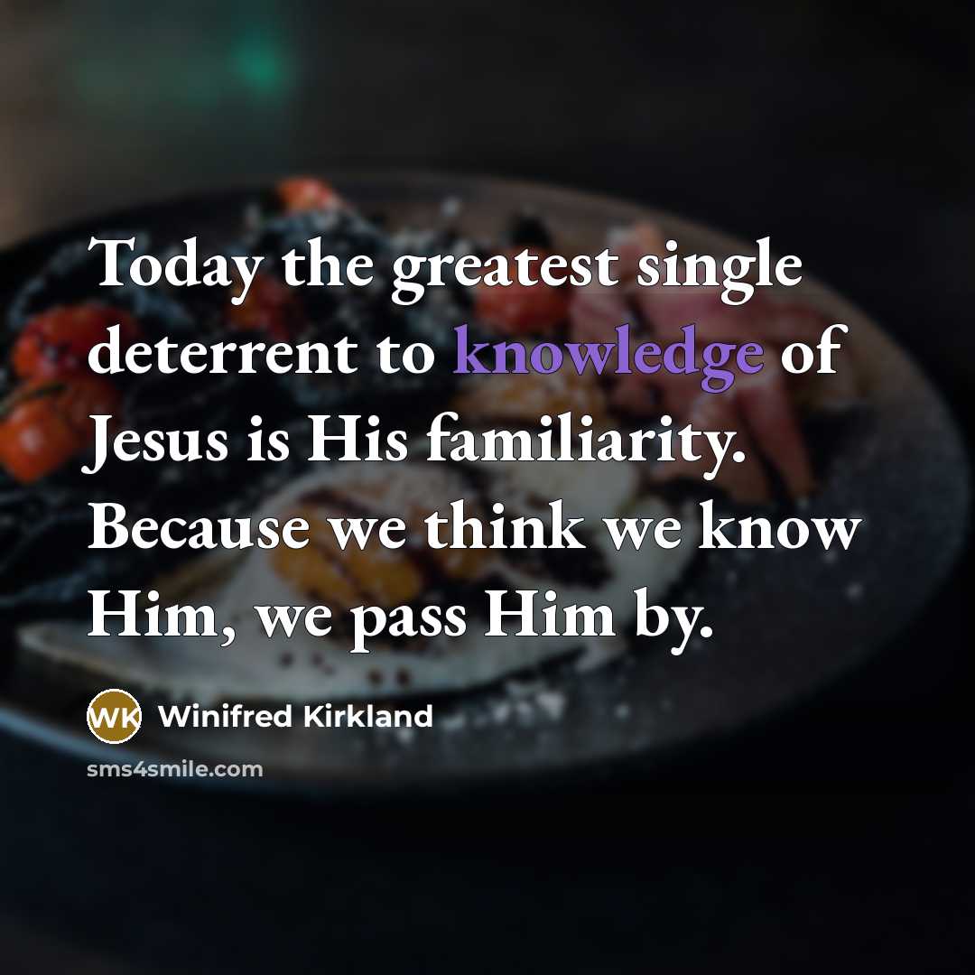 “Today the greatest single deterrent to knowledge of Jesus is…” quote by Winifred Kirkland