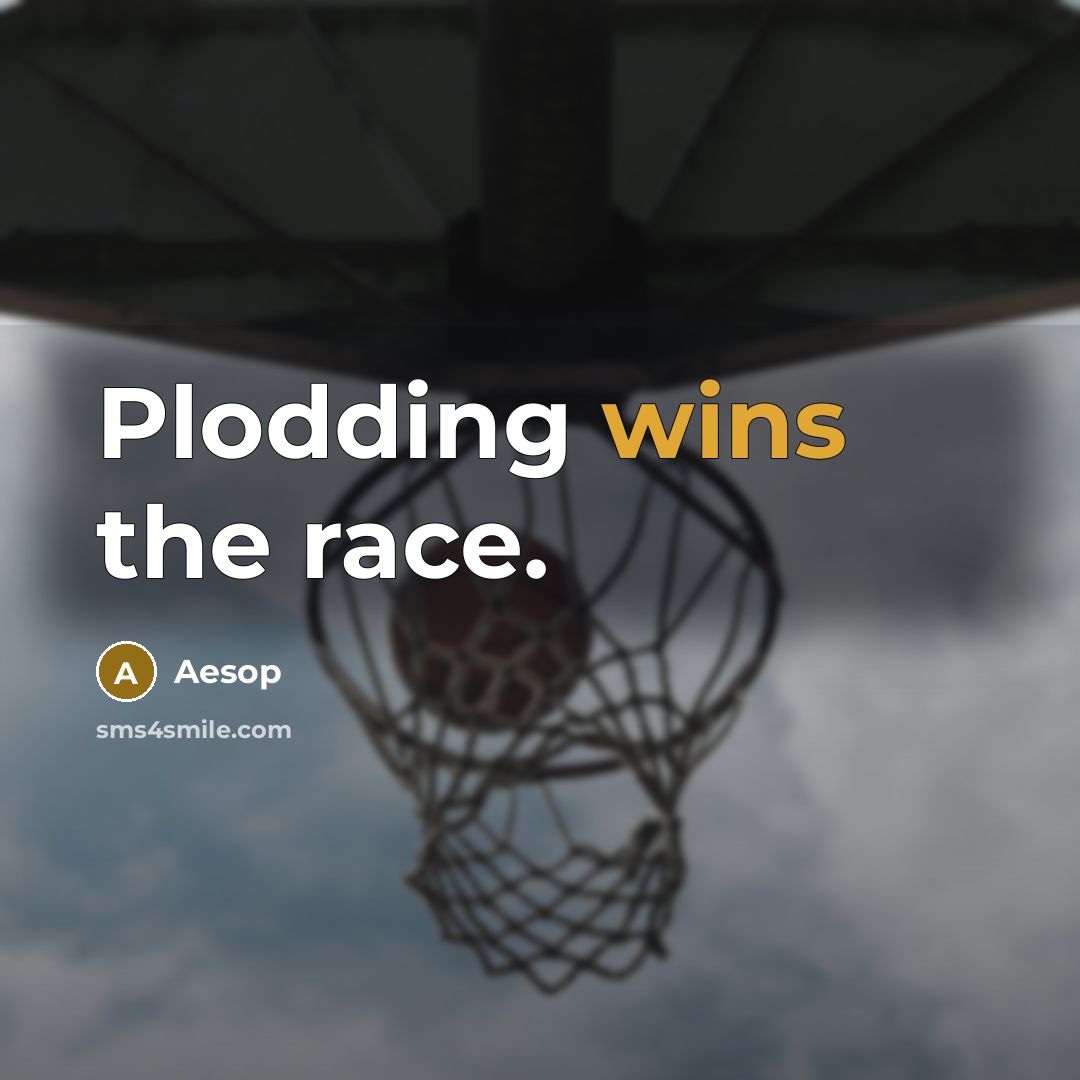 “Plodding wins the race.” quote by Aesop
