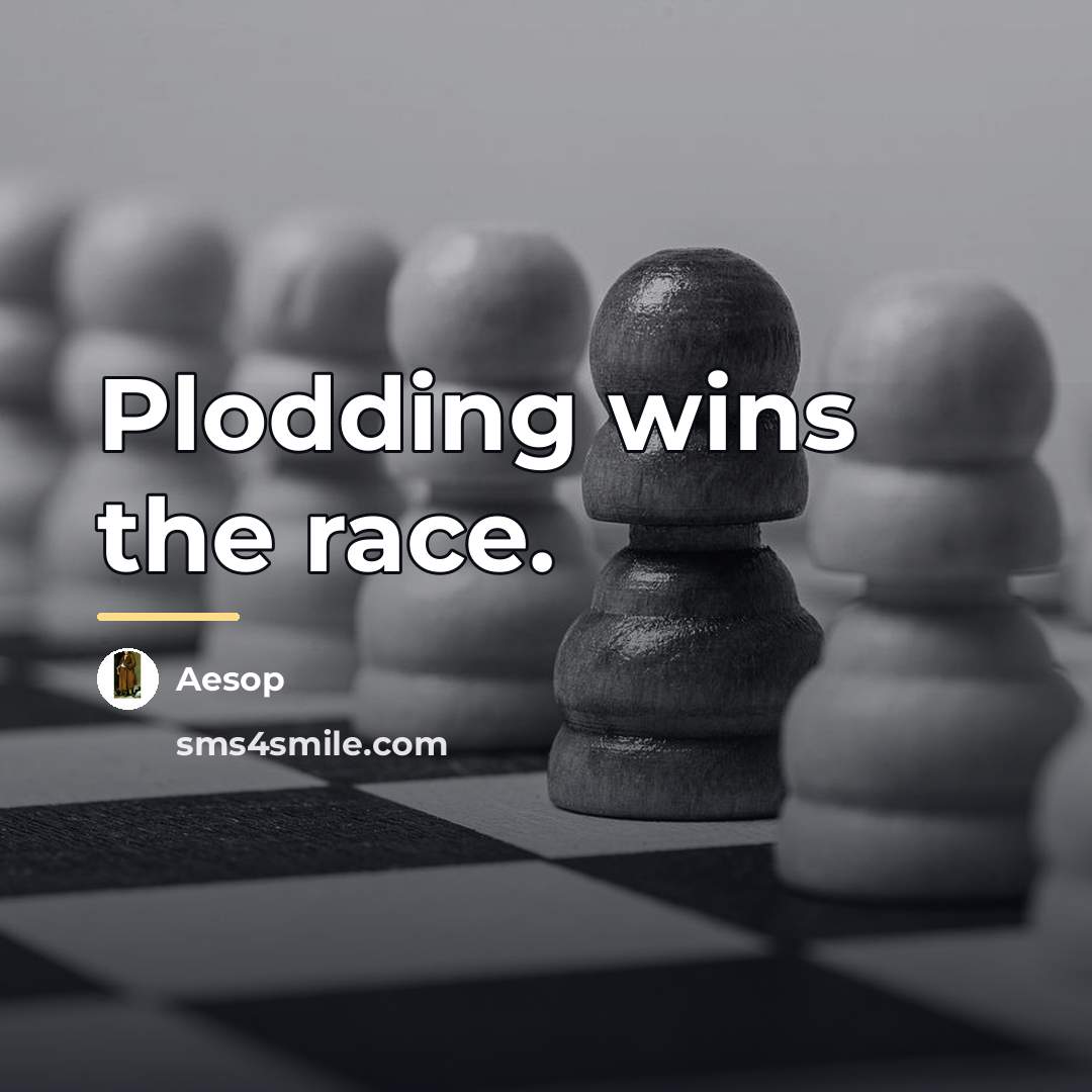 “Plodding wins the race.…” quote by Aesop