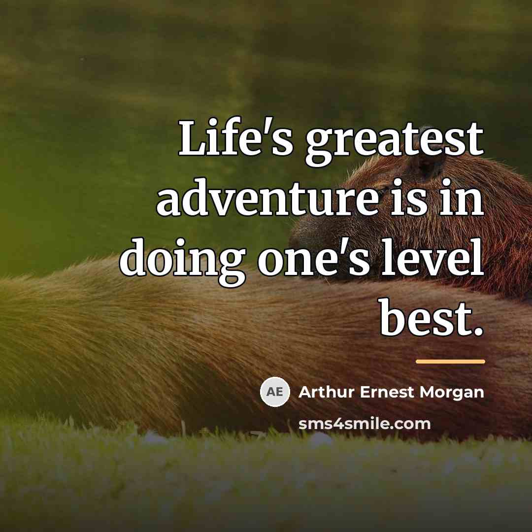 “Life's greatest adventure is in doing one's level best.…” quote by Anonymous