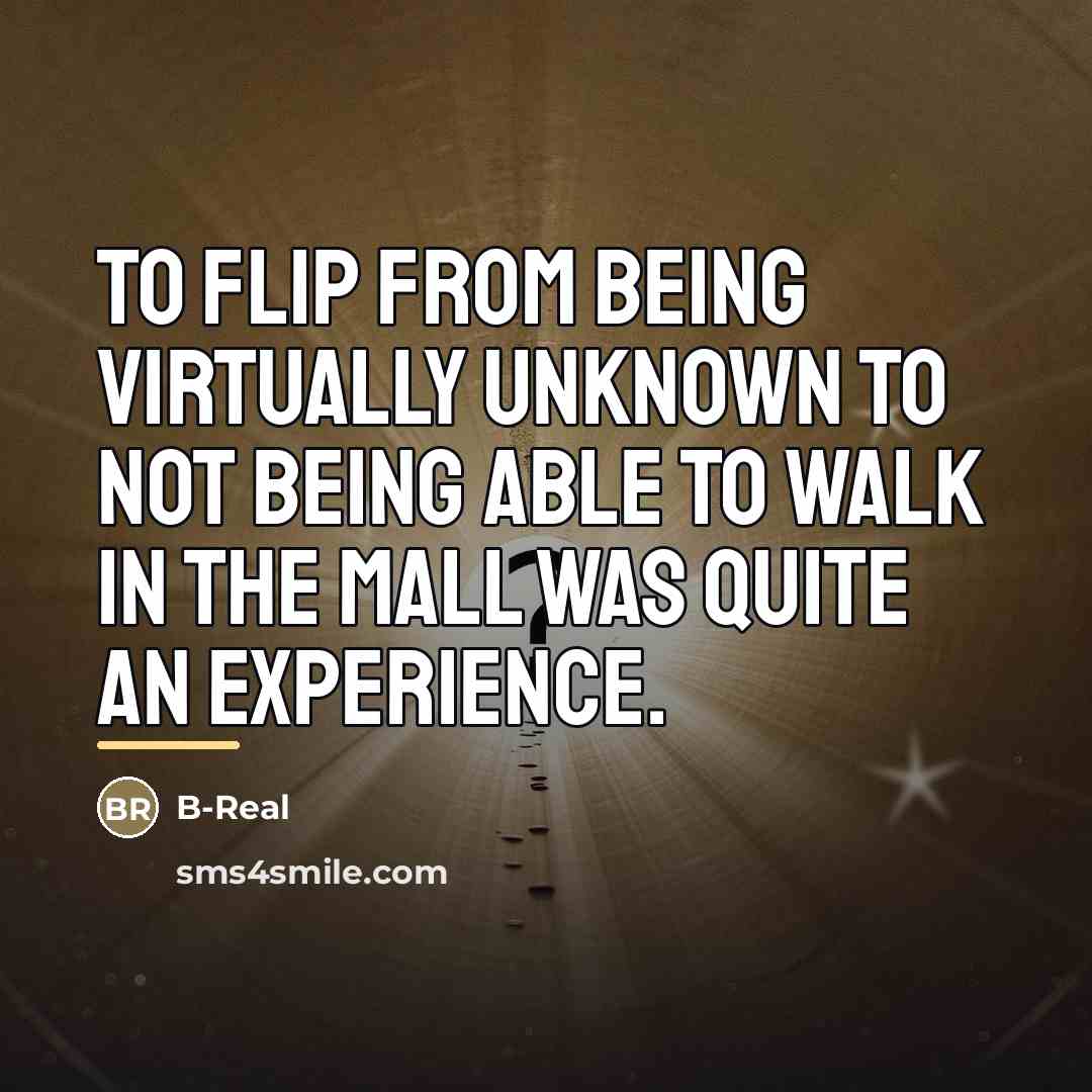 “To flip from being virtually unknown to not being able…” quote by B-Real