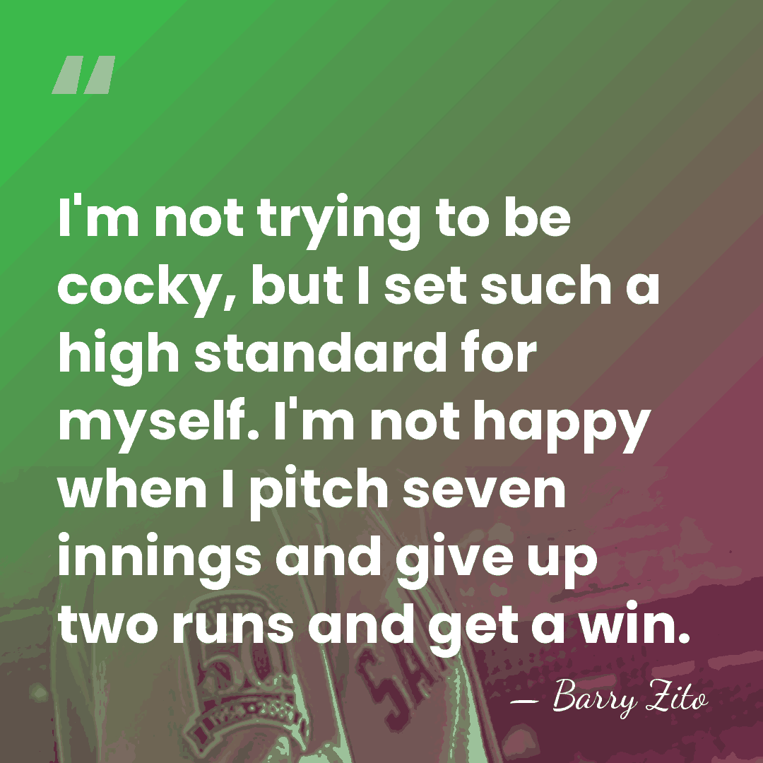 I'm not trying to be cocky, but I set such a high&hellip; - Barry Zito