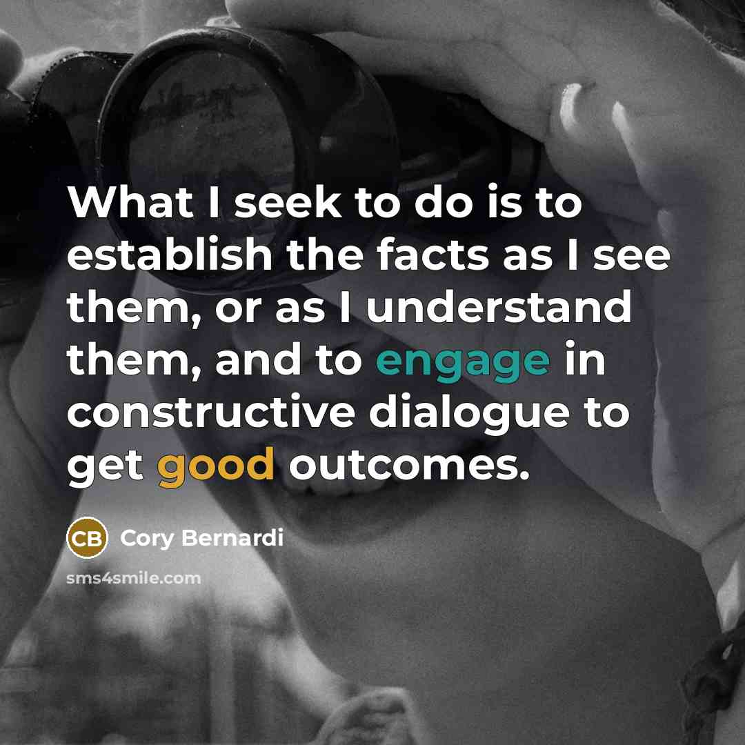 “What I seek to do is to establish the facts…” quote by Cory Bernardi