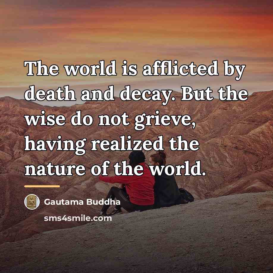 “The world is afflicted by death and decay. But the…” quote by Gautama Buddha